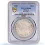 Belgium 50 francs Brussels Expo Railways KM-106.1 MS64 PCGS silver coin 1935