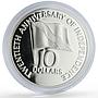 Trinidad Tobago 10 dollars Independence Anniversary Flag proof silver coin 1982