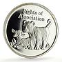 Zambia 500 kwacha Human Rights Association Lion Cub Lamb proof silver coin 1994