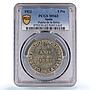 Spain 5 pesetas Puerto de la Selva El Port Selva MS62 PCGS CuNi coin 1921